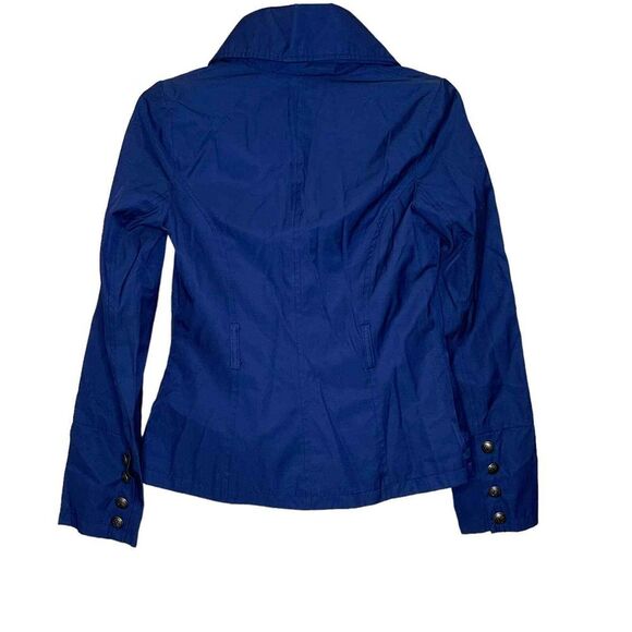 Black Rivet Jacket Size XS Blue Womens Button Up Lined Cotton Blend Hooded Coat - Picture 8 of 8